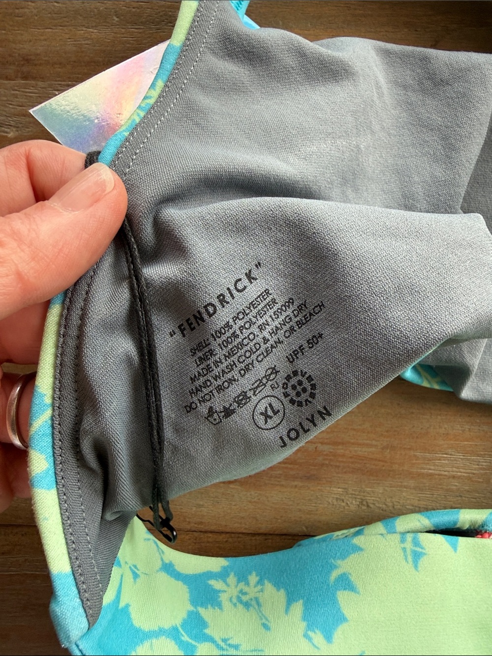 Jolyn Clothing Aqua and Light Yellow Floral Bikini. ANDY bottom Frederick top - Picture 4 of 4